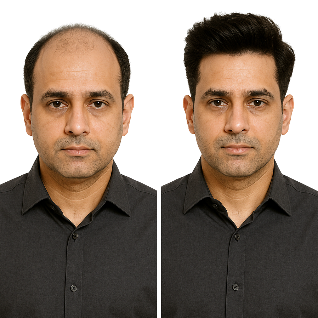 Low Price Hair Patch for Men – 100% Human Hair | Natural Look | Budget-Friendly Hair System | Easy Daily Wear | Non-Surgical Baldness Solution
