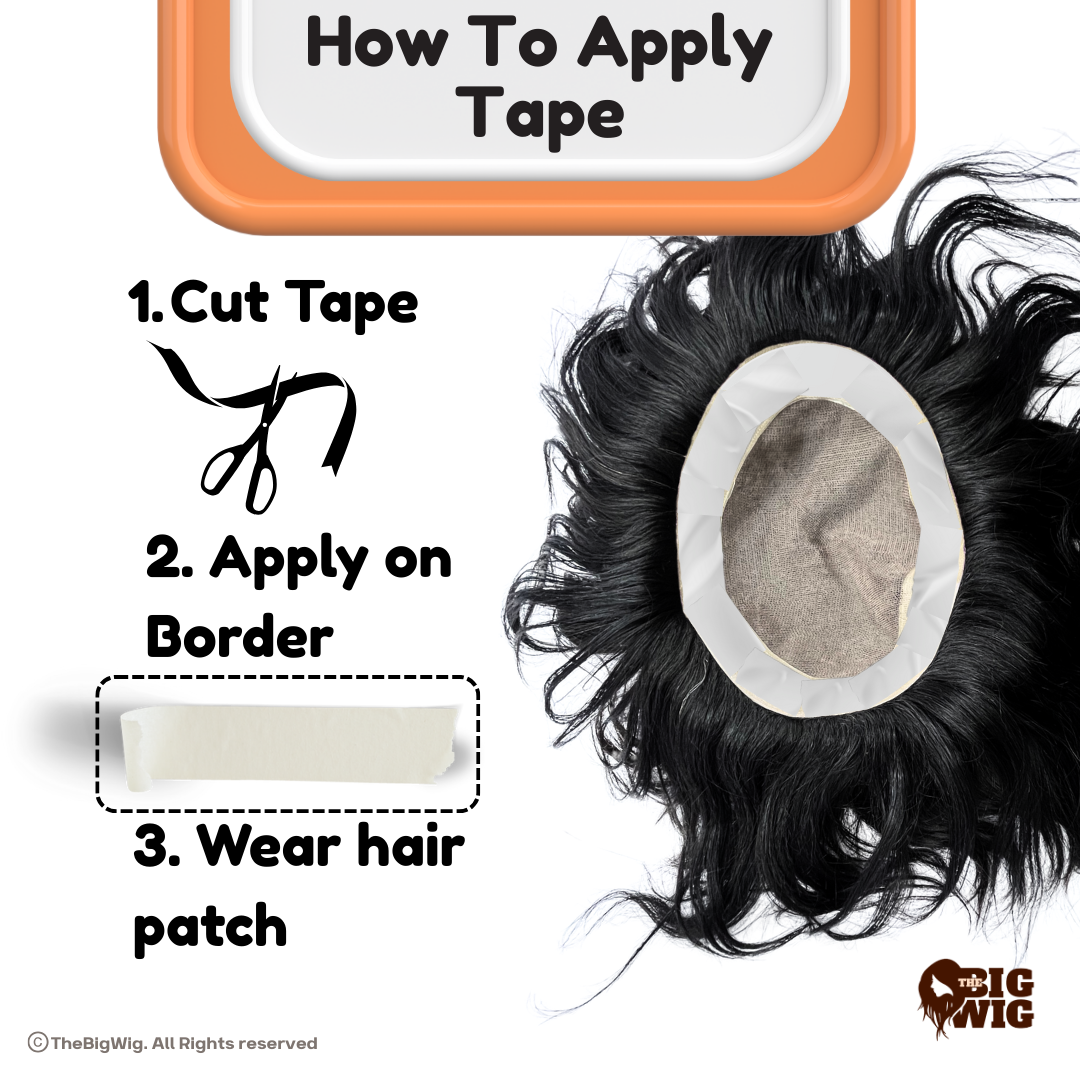 The Big Wig Patch Tape| Hair Wig Tape| Ultra Hold Tape| Double-sided Hair Patch Tape| Cotton-Cloth Tape| Waterproof| Maximum Hold upto 2-4 weeks (Yellow, 1 inch, 20 Metre)