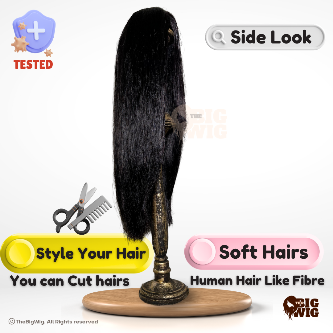 Long 28" Straight Bio Fibre Wig for Female Cancer Patient