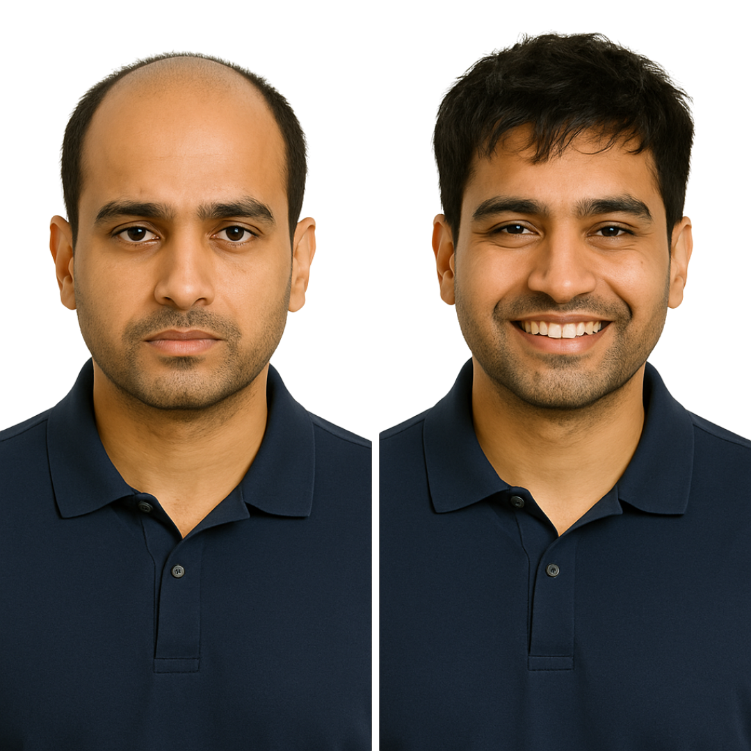 Men Hair Patch | Wigs for Men Short Hair – 100% Human Hair | Straight Hair Texture | Real-Look Hair System | Non-Surgical Baldness Solution