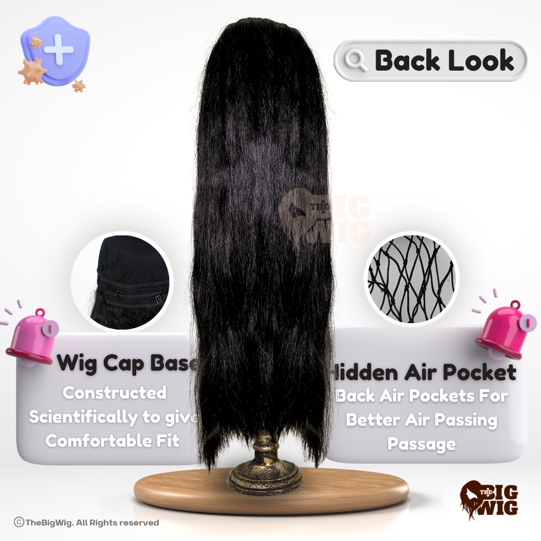 Inverted U 28" Bio Fiber Hair Wig for Female Cancer Patient