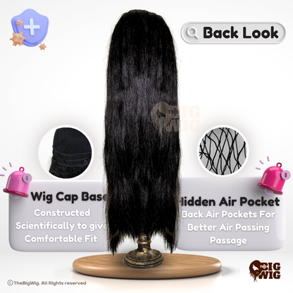 Inverted U 28" Bio Fiber Hair Wig for Female Cancer Patient