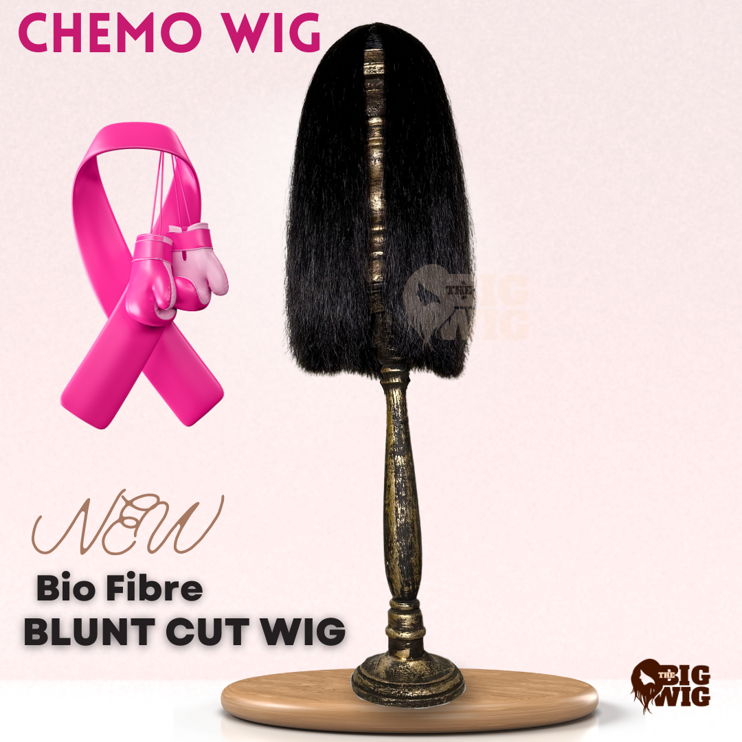 Long 20" Blunt Cut Bio Fiber Wig for  Female Cancer Patient