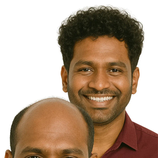 Curly Hair Patch for Men | Hair Toupee for Mens – Grade 5-A 100% Human Hair | Natural Curls | Comfortable Fit | Full Crown Coverage | Non-Surgical Hair System