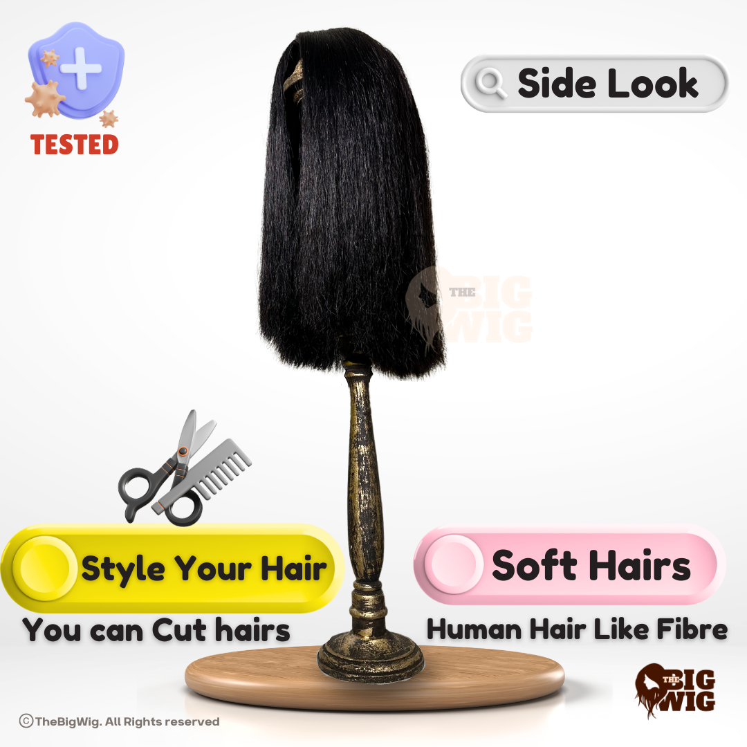 Long 20" Blunt Cut Bio Fiber Wig for  Female Cancer Patient