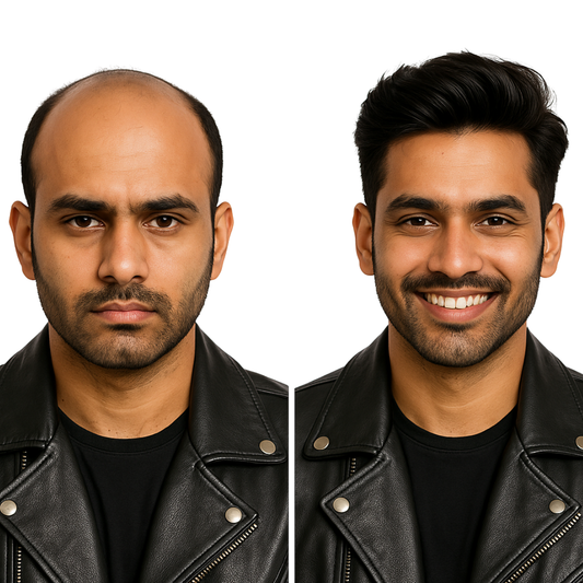 Scalp Look Mirage Patch for Men – 100% Natural Human Hair | Full Crown Coverage | Natural Scalp-Like Base | Light Wavy Texture | 2-Year Lasting Hair Patch for Baldness