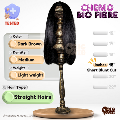 Cute Blunt Cut 18" Bio Fiber Wig for Female Cancer Patients