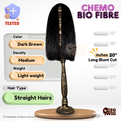 Long 20" Blunt Cut Bio Fiber Wig for  Female Cancer Patient