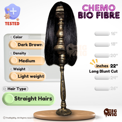 Long 22" Cute Blunt Cut Bio Fiber Wig for Female Cancer Patients | Best Female Wigs