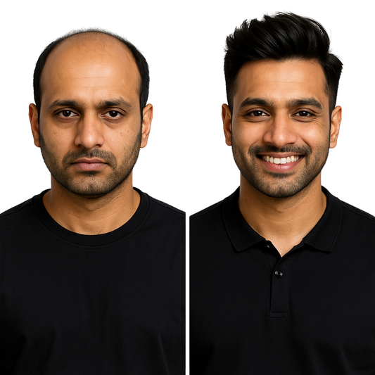 Frontal Hair Patch for Men – 100% Human Hair | Australian Hair Patch | Natural Hairline | Ultra-Light Lace Base with Slim PU Border | Non-Surgical Solution for Receding Hairline