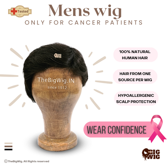 Human Hair Chemo Men Wig - The Big Wig