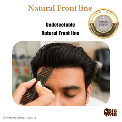 Best Hair Patch for Men – 100% Original Human Hair | Australian Hair Patch | Wavy Texture | Ultra-Thin 4D French Lace Base | Slim PU Border | Natural Look for Frontal Hair Loss