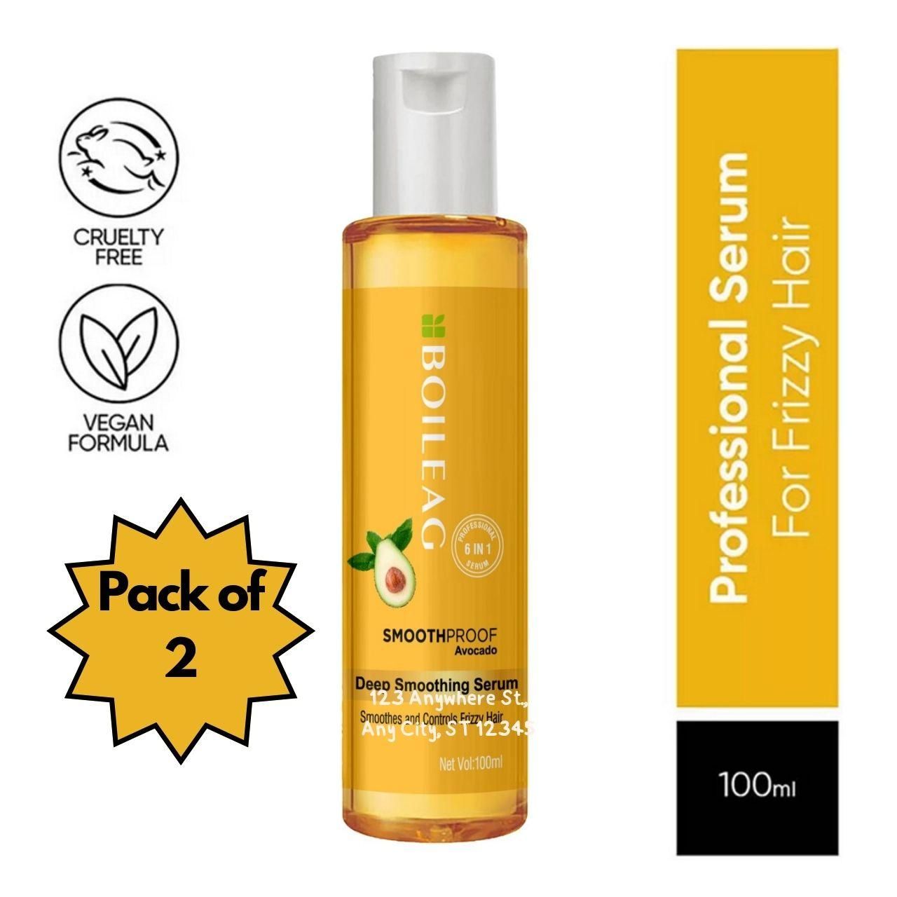 BIOLAGE SMOOTHPROOF 6-in-1 Hair Serum for Frizzy Hair, Vegan & No Added Parabens  (Pack of 2)
