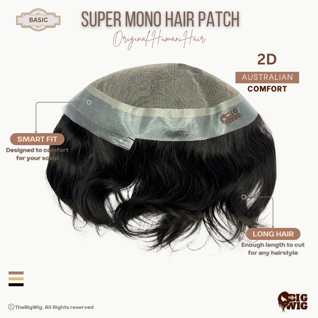 Basic Australian Men’s Patch – Affordable 100% Human Hair Toupee