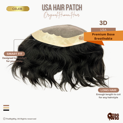 USA Celeb Men’s Patch – Premium 100% Human Hair Toupee