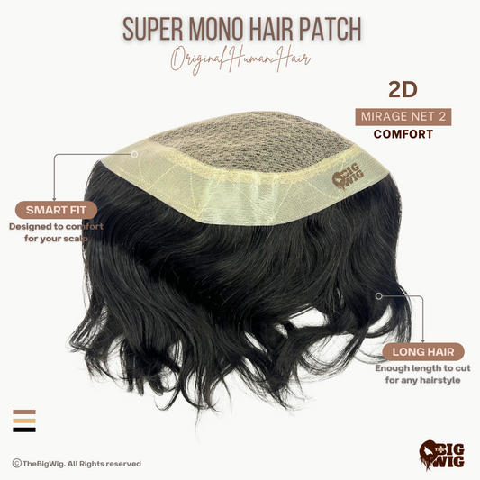 Indian Mirage Skin Base Men’s Patch – Premium 100% Human Hair Toupee