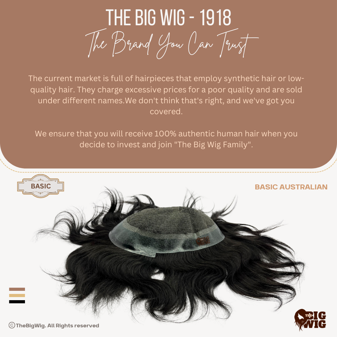 Basic Australian Men’s Patch – Affordable 100% Human Hair Toupee