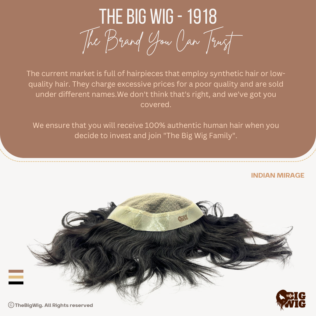 Indian Mirage Skin Base Men’s Patch – Premium 100% Human Hair Toupee