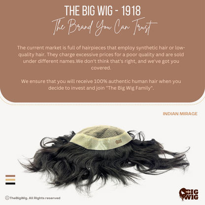 Indian Mirage Skin Base Men’s Patch – Premium 100% Human Hair Toupee