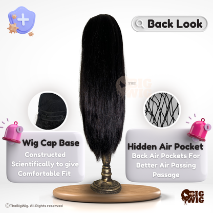 Long 28" Straight Bio Fibre Wig for Female Cancer Patient