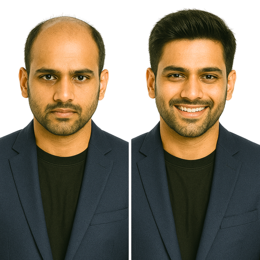 Men's Natural Hair Wigs | Non Surgical Hair Replacement – 100% Human Hair | Grade 2-B | Premium 3D Base with Fine PU Border | Real-Look Full Crown Wig for Men