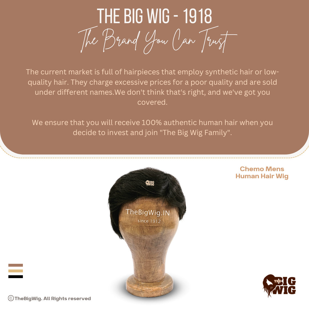Human Hair Chemo Men Wig - The Big Wig