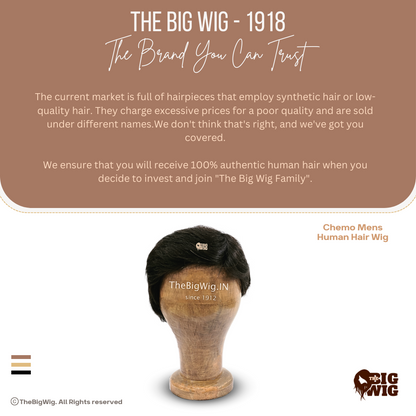 Human Hair Chemo Men Wig - The Big Wig