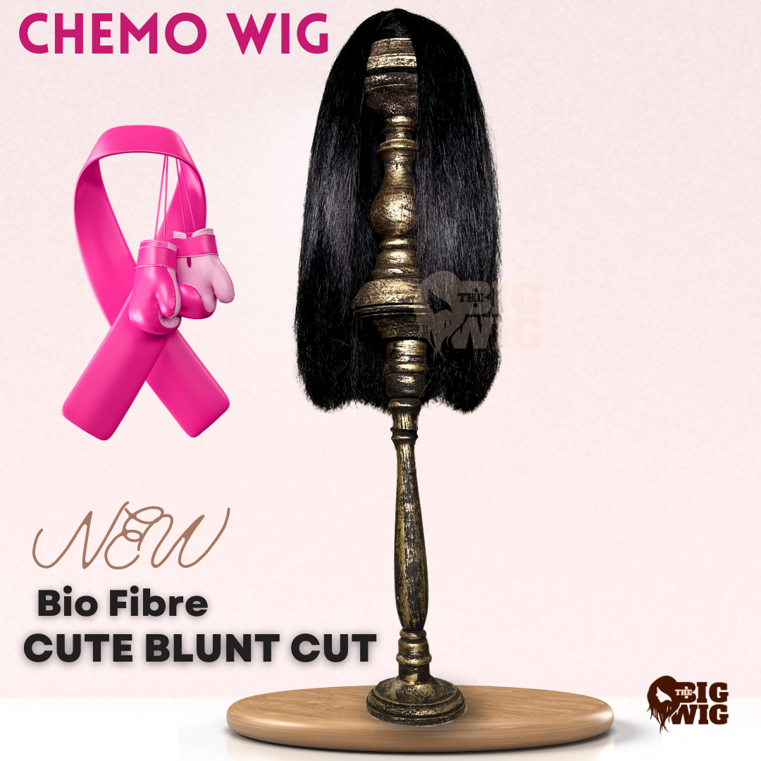 Cute Blunt Cut 18" Bio Fiber Wig for Female Cancer Patients