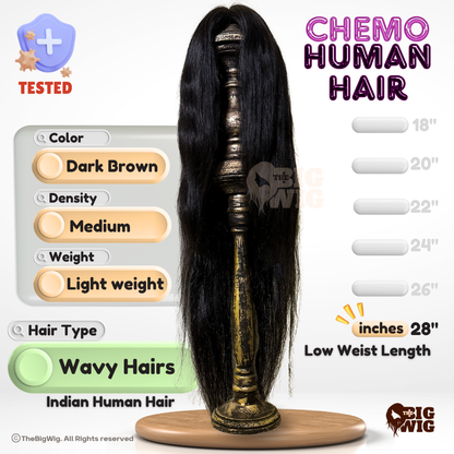 Close-up of the high-quality human hair used in the wig