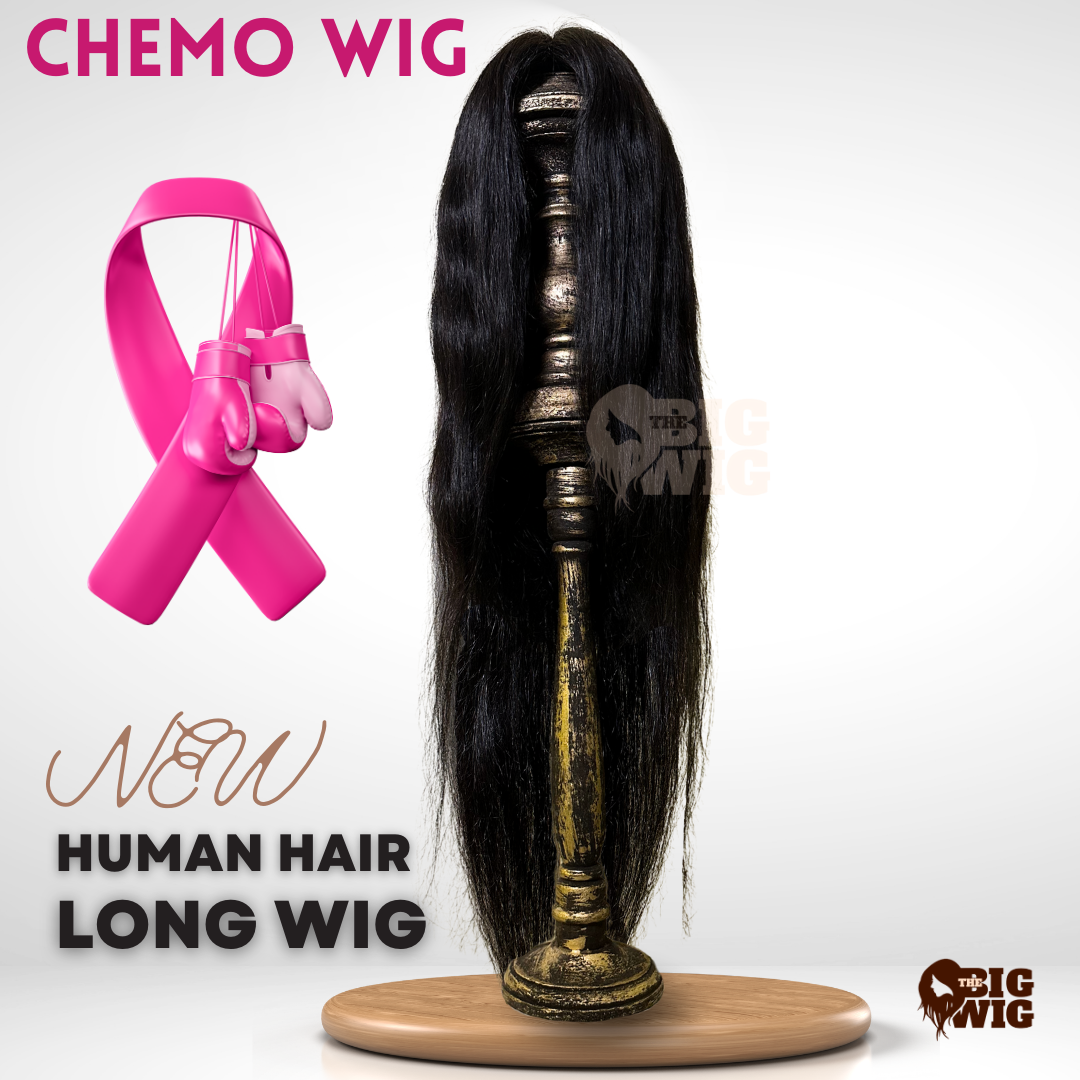 Long human hair wig for women with natural scalp parting