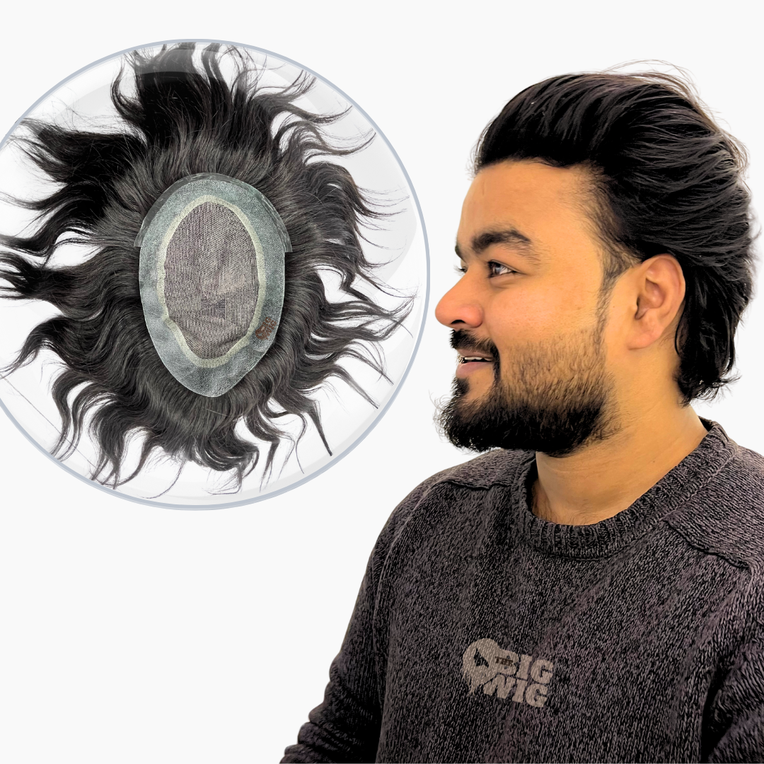 Basic Australian Men’s Patch – Affordable 100% Human Hair Toupee