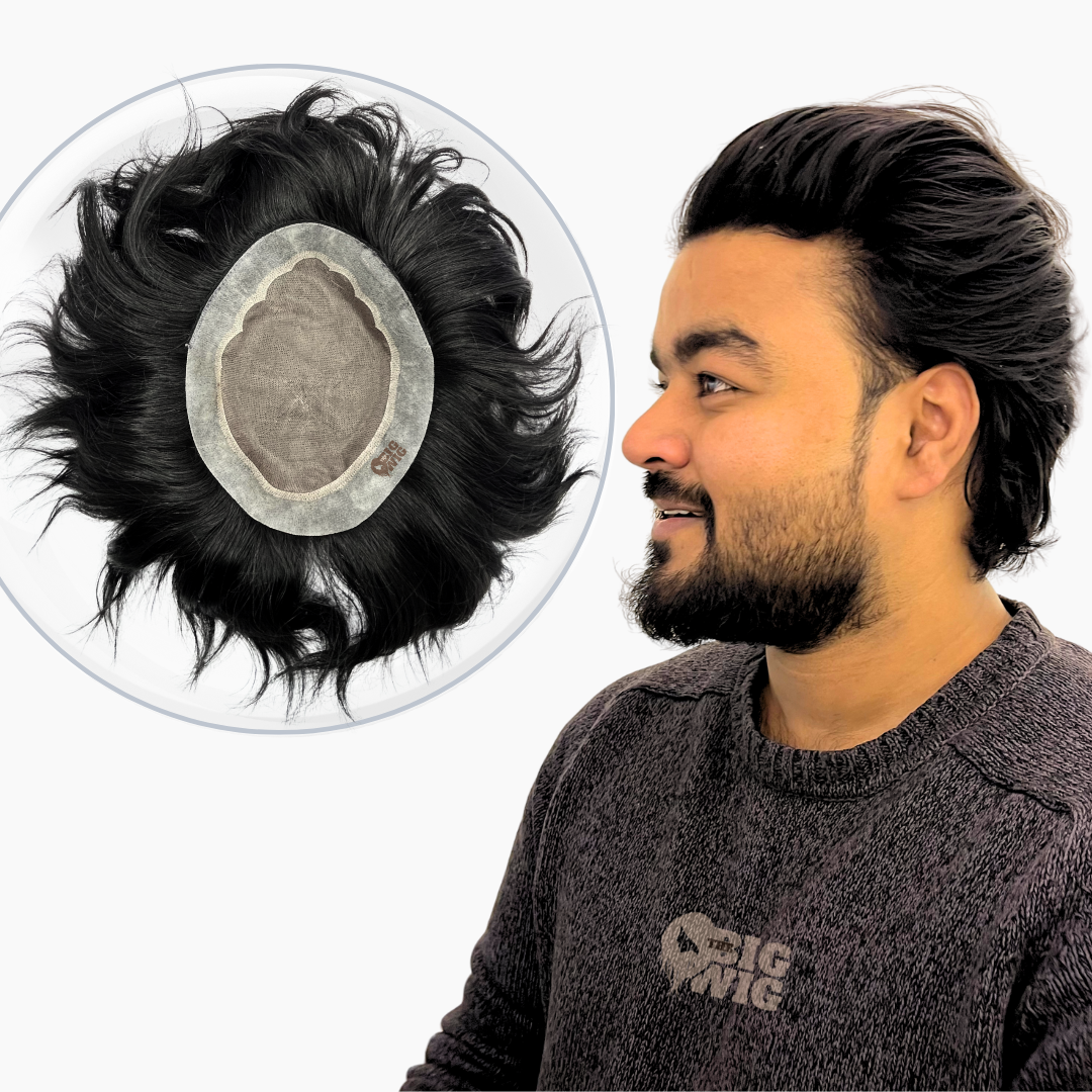 Basic BMW Men’s Patch – Affordable 100% Human Hair Toupee