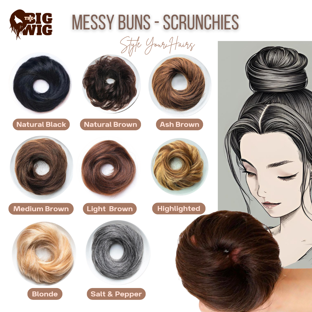 Original Human Hair Bun Scrunchie – Natural-Looking and Easy to Use
