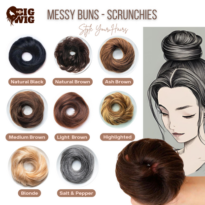 Original Human Hair Bun Scrunchie – Natural-Looking and Easy to Use
