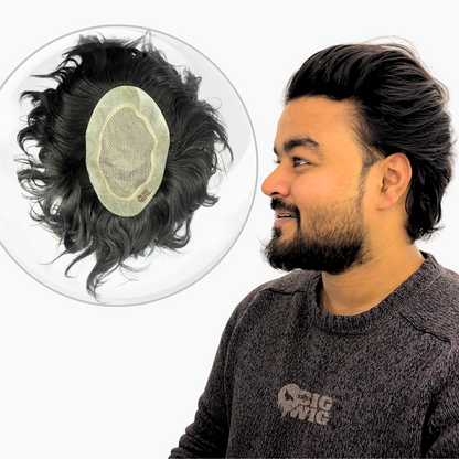 Indian Mirage Skin Base Men’s Patch – Premium 100% Human Hair Toupee