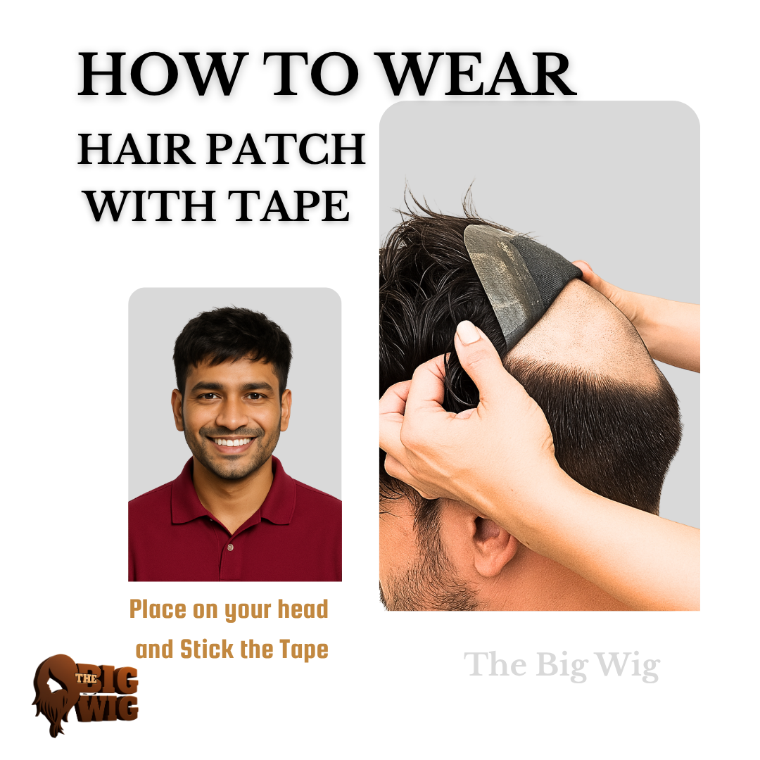 how to wear permanent hair patch using glue and tapes