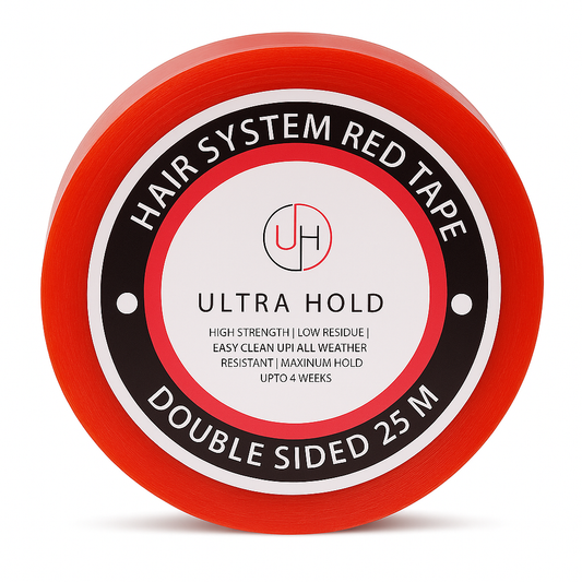 ultra hold transparent red hair wig tape for base protection – 25m rol